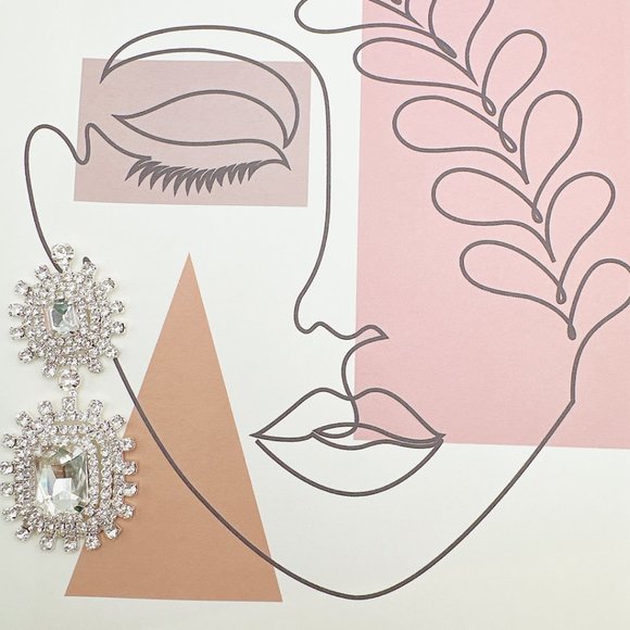 Silver Tone Deco Glam Bridal Chandelier Earrings - Picture 5 of 6